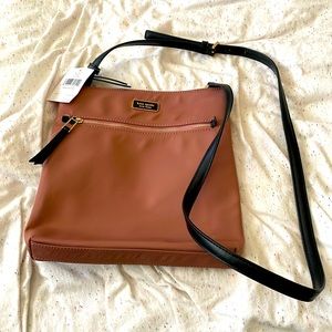 Mauve Kate Spade crossbody nylon and faux leather purse